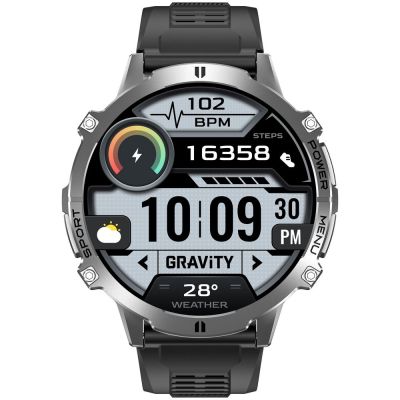 5. Smartwatch Gravity Grafitowy Pasek + Bransoleta GT42-3