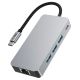 5. Adapter Tech-Protect HB05 HUB 9w1 USB-C + USB2.0 + USB3.0 + HDMI 4K 60HZ + SD / TF + PD100W + RJ45 - szary