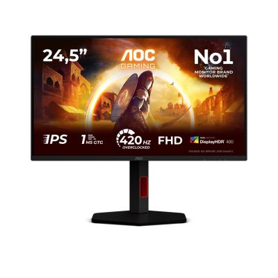 2. AOC G4 25G4KUR monitor komputerowy 62,2 cm (24.5") 1920 x 1080 px Full HD LED Czarny, Czerwony
