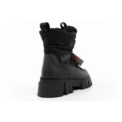 4. Lee Cooper buty zimowe damskie czarne ocieplane botki na zamek