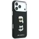 4. Etui Karl Lagerfeld Saffiano with Karl & Choupette Heads Pins & Logo na iPhone 18 Pro Max / 17 Pro Max - czarne