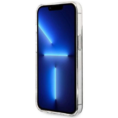 5. Etui Guess 4G Print MagSafe na iPhone 13 Pro + ładowarka indukcyjna - brązowe