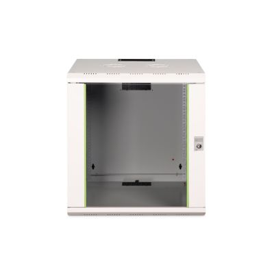 29. Szafa sieciowa wisząca Unique 19" 12U rack 600x600, drzwi szyba, szary, niedzielona, złożona, 100kg