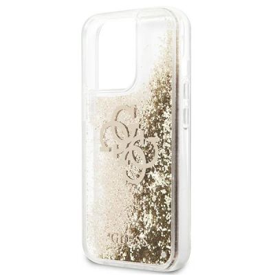 6. Etui Guess 4G Big Liquid Glitter na iPhone 13 Pro Max 6,7" - złote