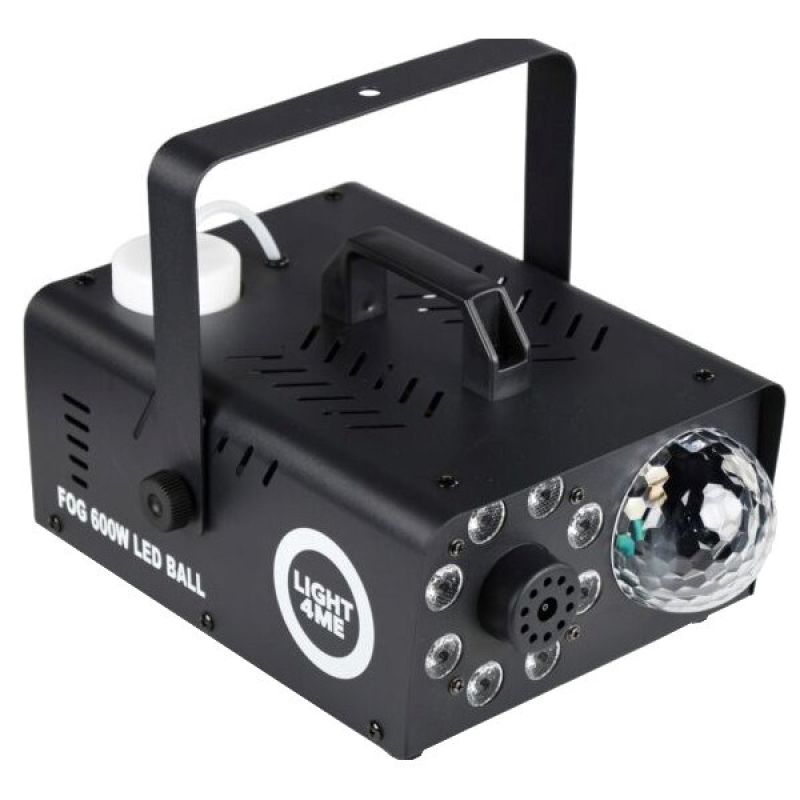 LIGHT4ME FOG 600W LED BALL - Wytwornica dymu/mgły efekt podświetlenia dymu/kula dyskotekowa, pilot bezprzewodowy