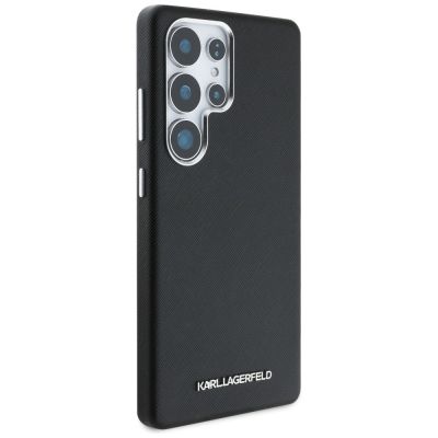 4. Etui Karl Lagerfeld Saffiano Full Wrapped Elongated Metal Logo MagSafe na Samsung Galaxy S25 Ultra - czarne