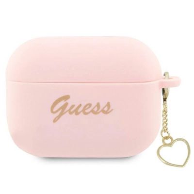 Etui Guess Silicone Charm Heart Collection na AirPods Pro 2 - różowe
