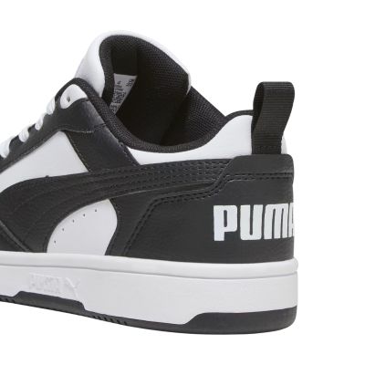 3. Buty dla dzieci Puma Rebound V6 Lo Mid biało-czarne 393833 01