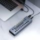 3. Hub Orico BT2U3-10AB 10x USB-A 3.0 z włącznikami - szary