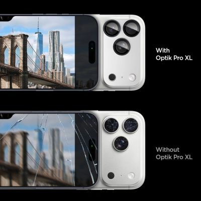6. Szkło na obiektyw Spigen Optik Pro XL na iPhone 17 Pro Max - srebrne