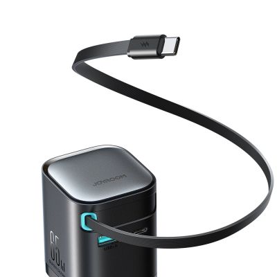 5. Ładowarka GaN Joyroom JR-TCL02 65W USB-A USB-C z wbudowanym kablem USB-C - czarna