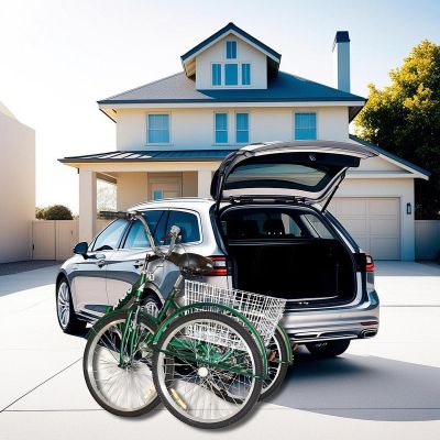 8. ROWER 3-KOŁOWY SKŁADANY 24 ZIELONY SHIMANO 7-BIEGOWY