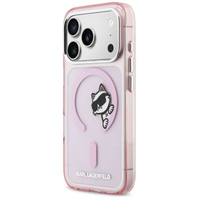 2. Etui Karl Lagerfeld IML Peekaboo MagSafe na iPhone 17 Pro - różowe