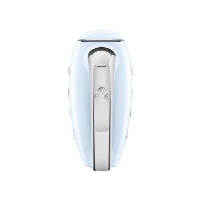 24. Mikser ręczny Smeg HMF01PBEU w stylu retro z lat 50. Pastelowy niebieski