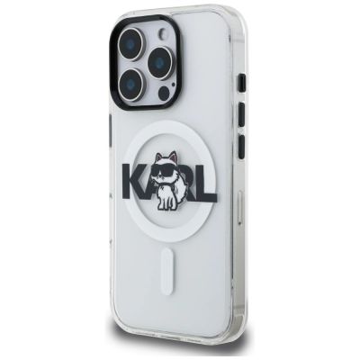 2. Etui Karl Lagerfeld IML Choupette Sketch Logo MagSafe na iPhone 16 Pro Max - przezroczyste