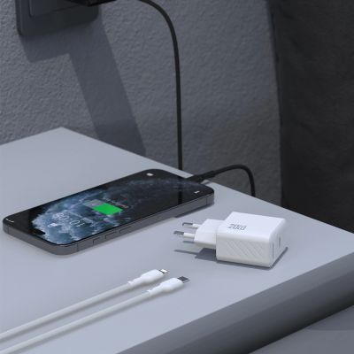4. Ładowarka sieciowa Dudao A26LEU PD 20W GaN USB-C z kablem USB-C - Lightning - czarna