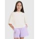 T-shirt oversize crop top z nadrukiem dziewczęcy 4F 4FJWSS25TTSHF1868-11S