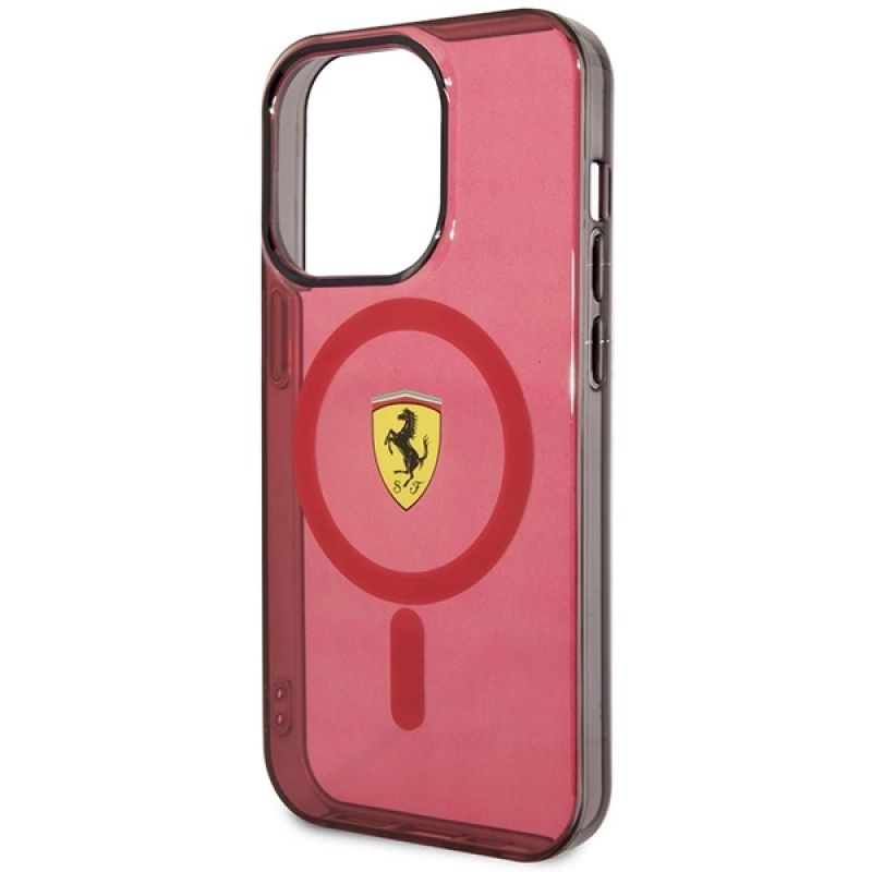 6. Etui Ferrari Translucent MagSafe na iPhone 14 Pro Max - czerwone