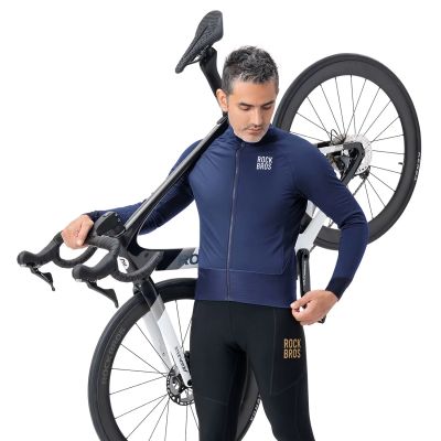 3. Kurtka rowerowa Rockbros YDWT014 zimowa polarowa dwuwarstwowa rozmiar XXL - niebieska