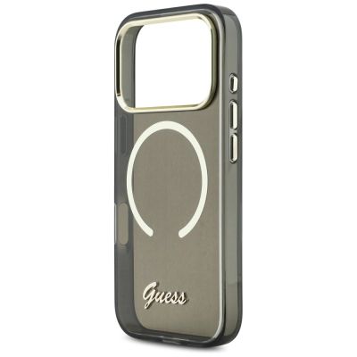 6. Etui Guess IML Script Metal MagSafe na iPhone 17 Pro - czarne