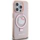 4. Etui Hello Kitty Ring Stand Glitter Electrop Logo MagSafe na iPhone 15 Pro - różowe