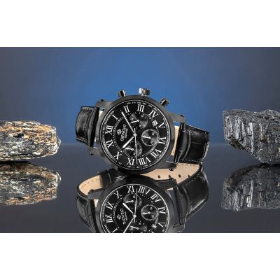 6. Zegarek Męski Giewont Chronograph Sapphire Czarny GW6260-A3