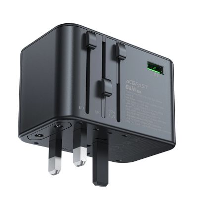 6. Adapter ładowarka podróżna Acefast Z1 GaN 75W PD 3x USB-C 2x USB-A - czarny
