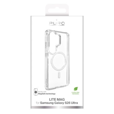 2. Etui ochronne Puro LITE MAG na Samsung Galaxy S26 Ultra kompatybilne z MagSafe - przezroczyste