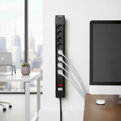 15. MACLEAN LISTWA ZASILAJĄCA 8 GNIAZD Z 1 WYŁĄCZNIKIEM MCE11