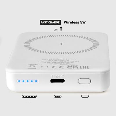 9. Powerbank SBS TEBB5000MAG1CW 5000 mAh USB-C, kompatybilny z MagSafe - biały