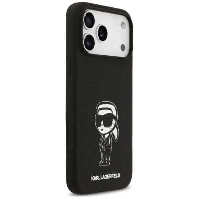 4. Etui Karl Lagerfeld Silicone Karl Sketch & Logo MagSafe na iPhone 17 Pro Max - czarne