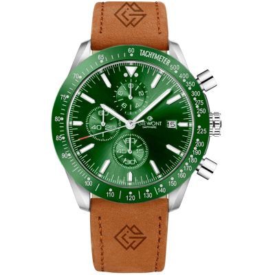 11. Zegarek Męski Giewont Chronograph Sapphire Brązowo Zielony GW8720-A3