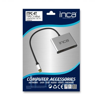 8. Inca ITPC-4T huby i koncentratory USB 3.2 Gen 1 (3.1 Gen 1) Type-C Aluminium