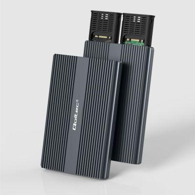10. Qoltec Obudowa | kieszeń na dysk M.2 SSD | SATA | NVMe | USB-C | DUAL 2 x 2TB