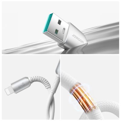 8. Kabel Joyroom S-A51 Cutting-Edge Series 3A USB-A - Lightning 1,2m - jasnoszary