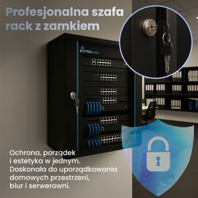 9. EXTRALINK SZAFA RACK WISZĄCA 12U 600X450 CZARNA