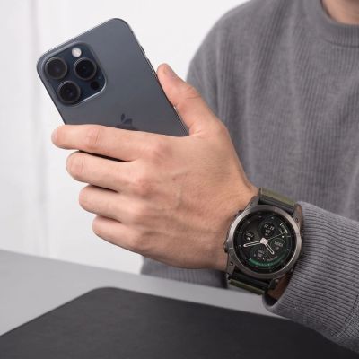 4. Pasek Tech-Protect Nylon Classic na Garmin Fenix 5X / 5X Plus / 6X / 6X Pro / 7X / 8 / 8 Pro / 9 / 9 Pro (51 mm) - zielony