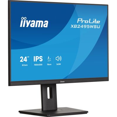 21. iiyama ProLite XB2495WSU-B1 monitor komputerowy 61,2 cm (24.1") 1920 x 1200 px Full HD LCD Czarny