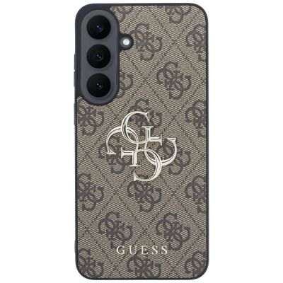 3. Etui Guess Leather 4G Metal Logo na Samsung Galaxy S26 FE - brązowe