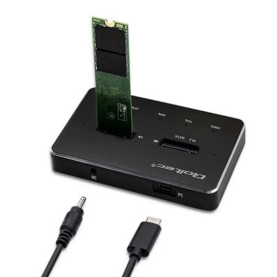 14. QOLTEC STACJA DOKUJĄCA DYSKÓW 2X SSD M.2 SATA | NGFF | USB TYP C