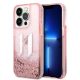 Etui Karl Lagerfeld Liquid Glitter Big KL na iPhone 14 Pro Max 6,7" - różowe