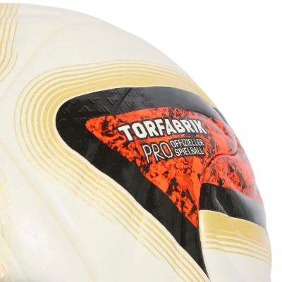 4. Piłka nożna adidas Bundesliga 26/27 Torfabrik Pro biało-pomarańczowo-złota KG6037