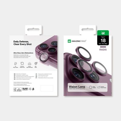 4. Szkło ochronne na obiektyw aparatu AMAZINGTHING Radix Vision Lens na iPhone 18 Pro / 18 Pro Max - fioletowe