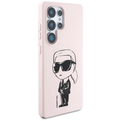 4. Etui Karl Lagerfeld Silicone Graffiti Ikonik Printed Logo MagSafe do Samsung Galaxy S25 Ultra - różowe