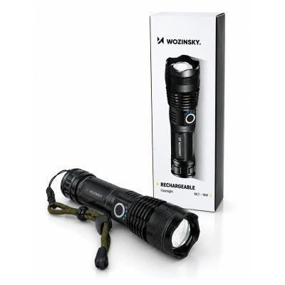 4. Latarka taktyczna Wozinsky WLT-15W 15 W 1500 lm CREE IP65 z regulacją wiązki - czarna