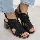 6. Sandały damskie na obcasie ażurowe czarne Jezzi 24125
