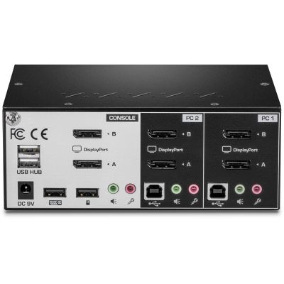 4. 2-portowy przełącznik DisplayPort TRENDnet KVM z koncentratorem audio USB 2.0