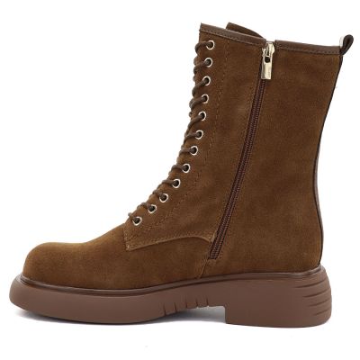 3. Skórzane botki damskie workery zamszowe camel Big Star UU274611