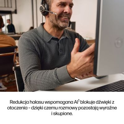 113. Słuchawki przewodowe HP Poly Mission 825 Stereo USB Wired Headset