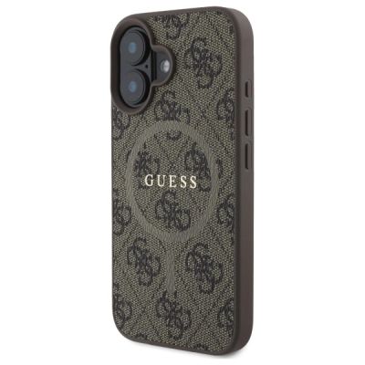 2. Etui Guess 4G Ring Classic Logo MagSafe na iPhone 16 - brązowe